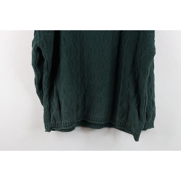 Vintage 90s Esprit Womens Large Faded Babydoll Marled Knit Sweater Green Cotton - Picture 12 of 12